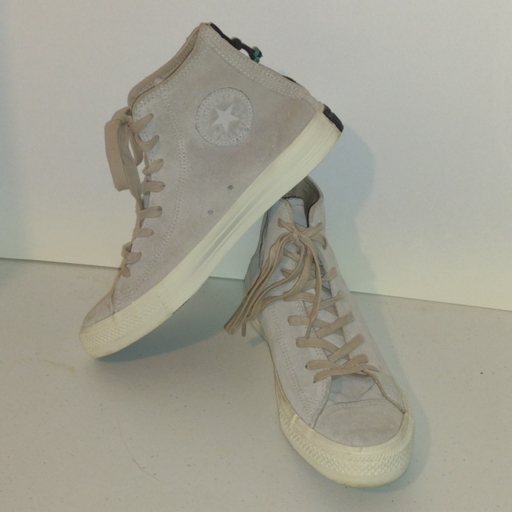 Converse suede tan high top zip back size men's 8 women's 10